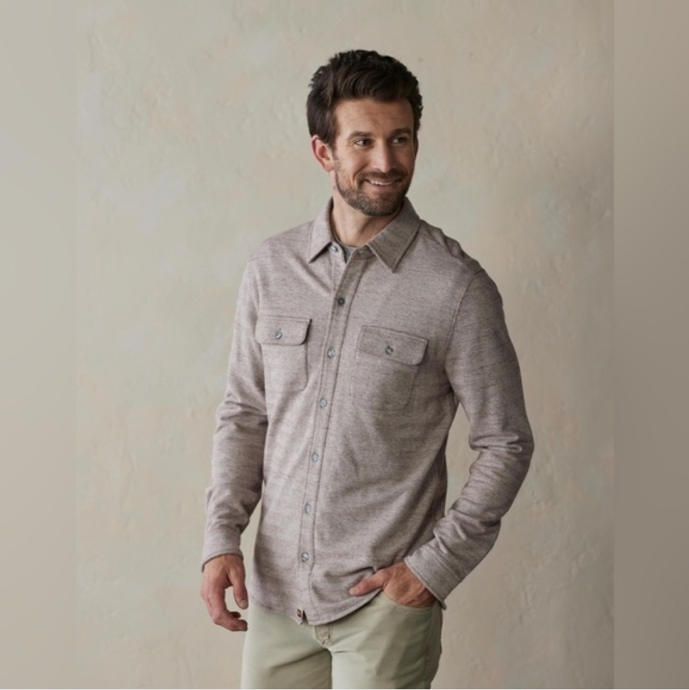 The Normal Brand Textured Knit Button Down Shirt - Oxblood Red - MED - NWT